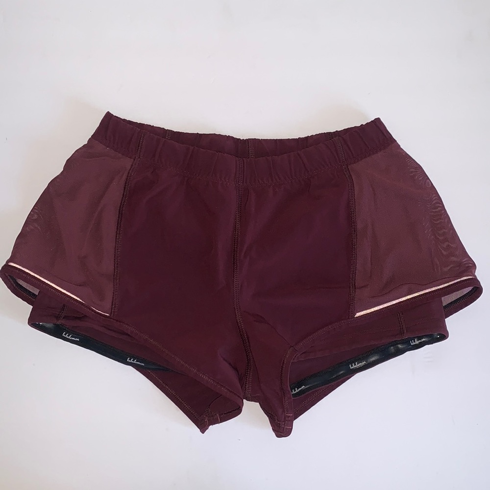LULULEMON SHORTS SIDE MESH MAROON